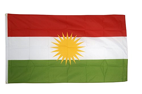 Flaggenfritze Fahne/Flagge Kurdistan - 150 x 250 cm + gratis Sticker, XXL-Fahne von Flaggenfritze