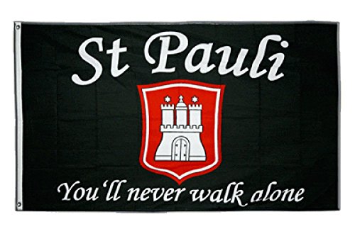 Flaggenfritze Fahne/Flagge St. Pauli - You'll Never Walk Alone + gratis Sticker von Flaggenfritze