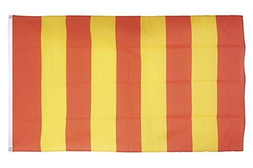 Flaggenfritze Fahne/Flagge Streifen gelb-rot + gratis Sticker von Flaggenfritze