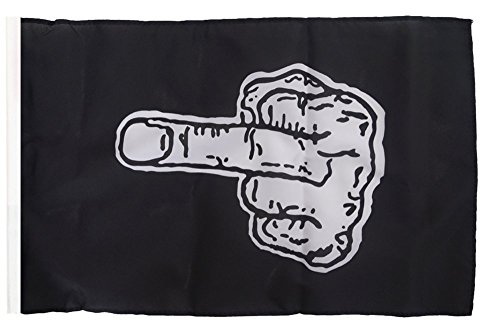 Flaggenfritze Flagge/Fahne Stinkefinger schwarz + gratis Sticker von Flaggenfritze
