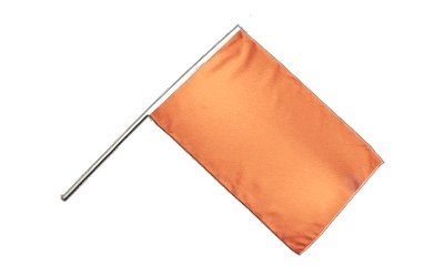 Flaggenfritze Große Stockflagge/Stockfahne Einfarbig Orange + gratis Sticker von Flaggenfritze