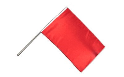 Flaggenfritze Große Stockflagge/Stockfahne Einfarbig Rot + gratis Sticker von Flaggenfritze