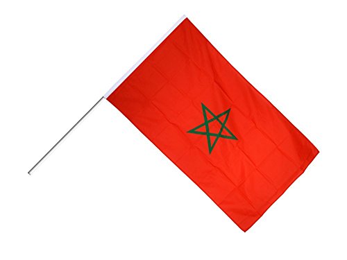 Flaggenfritze Große Stockflagge/Stockfahne Marokko + gratis Sticker von Flaggenfritze