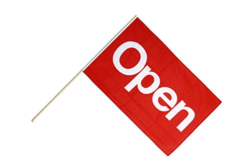 Große Stockflagge/Stockfahne Open rot + gratis Sticker, Flaggenfritze® Große Stockflagge/Stockfahne Open rot + gratis Sticker, Flaggenfritze® von Flaggenfritze