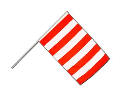 Flaggenfritze Große Stockflagge/Stockfahne Streifen rot-weiß + gratis Sticker von Flaggenfritze
