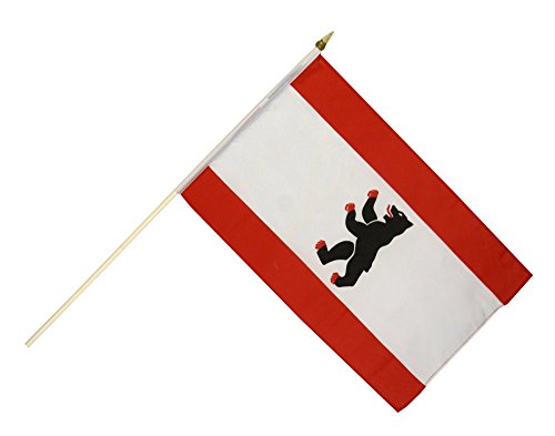 Flaggenfritze Stockflagge/Stockfahne Deutschland Berlin + gratis Sticker von Flaggenfritze