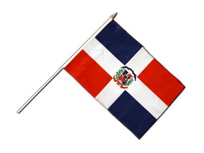 Flaggenfritze Stockflagge/Stockfahne Dominikanische Republik + gratis Sticker von Flaggenfritze