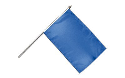 Flaggenfritze Stockflagge/Stockfahne Einfarbig Blau + gratis Sticker von Flaggenfritze