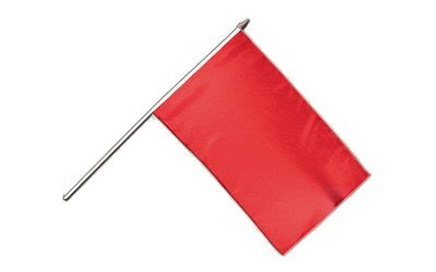 Flaggenfritze Stockflagge/Stockfahne Einfarbig Rot + gratis Sticker von Flaggenfritze