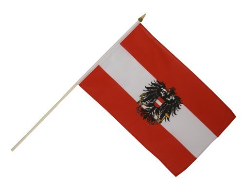 Stockflagge Österreich mit Adler - 30 x 45 cm von Flaggenfritze