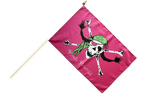 Flaggenfritze Stockflagge/Stockfahne Pirat Pirate Princess Prinzessin + gratis Sticker von Flaggenfritze