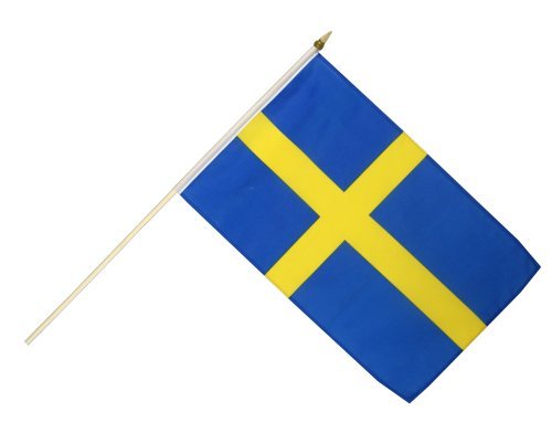 Flaggenfritze Stockflagge Schweden - 30 x 45 cm von Flaggenfritze