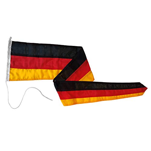 FLAGLY Premium Langwimpel Deutschland 160g/m² Stoffgewicht, robustes und witterungsbeständiges Schiffsflaggentuch - verschiedene Größen - Wimpel Deutschland, Fahnenmast Zubehör (30 x 150 cm) von FLAGLY