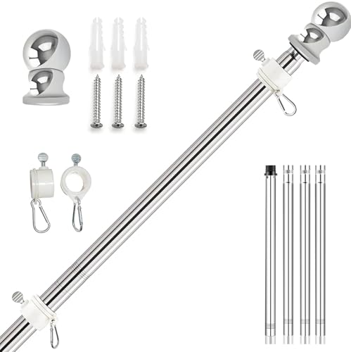 Fahnenmast-Set, Fahnenmasthalterungen, Edelstahl, für den Außenbereich, für Haus, Dach, Garten, Hof, LKW, Wohnflaggenmast, geeignet für 7,6 x 12,7 cm schwere Gartenhausflagge Fahnenmast-Set, Fahnenmasthalterungen, Edelstahl, für den Außenbereich, für Haus, Dach, Garten, Hof, LKW, Wohnflaggenmast, geeignet für 7,6 x 12,7 cm schwere Gartenhausflagge von Flagmax