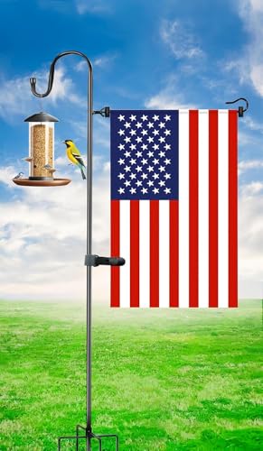 Gartenflaggenständer und Schäferhaken, 122,9 cm Fahnenmasthalter mit Tiger-Clip, Federstopper für 31,8 x 45,7 cm Hausflagge, Vogelfutterspender und Gartenflagge nicht im Lieferumfang enthalten von Flagmax