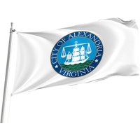 Alexandria, Virginia Flagge, Einzigartiger Designdruck, Doppelnähte, Helle Farben, Verstärkter Stoff, Größe - 90x150cm, Gartenfahnen von Flagstores