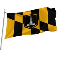 Baltimore, Maryland Flagge, Einzigartiger Designdruck, Doppelnähte, Helle Farben, Verstärkter Stoff, Größe 90x150cm, Gartenflaggen von Flagstores