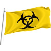 Biohazard Gelbe Flagge, Einzigartiger Designdruck, Doppelseitige Große Größe 90x150 cm, Hergestellt in Der Eu von Flagstores