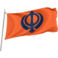 Sikh Flagge, Einzigartiger Design Druck, Doppelseitige Große Größe 90x150cm, Hergestellt in Der Eu von Flagstores