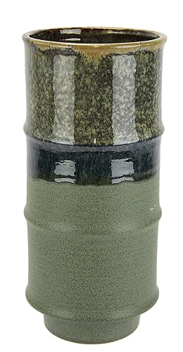 Blumenvase aus Keramik geriffelt Zylinderform grün grau braun matt glänzend Keramikvase Vase Dekoration Dekovase für Blumen Pampasgras Trockenblumen Zweige Kunstblumen Tischdeko Blumenvase aus Keramik geriffelt Zylinderform grün grau braun matt glänzend Keramikvase Vase Dekoration Dekovase für Blumen Pampasgras Trockenblumen Zweige Kunstblumen Tischdeko von Flair Flower