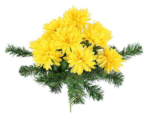 Bouquet mit Chrysanthemen und Tannenzweigen Grabblume Kunstblume Aufleger Arrangement Strauß Blume Tischdeko Gesteck Deko Grabdeko Grableger Grabschmuck Friedhofsgesteck Friedhofsdeko Trauerdeko Bouquet mit Chrysanthemen und Tannenzweigen Grabblume Kunstblume Aufleger Arrangement Strauß Blume Tischdeko Gesteck Deko Grabdeko Grableger Grabschmuck Friedhofsgesteck Friedhofsdeko Trauerdeko von Flair Flower