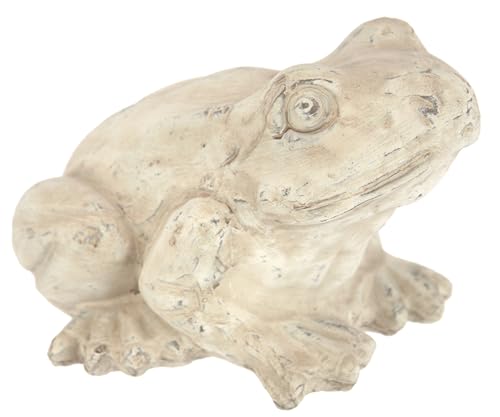Deko Garten Figur Frosch 11x14cm Keramik Antik-Look Dekofigur Märchenfrosch Gartendeko Tierfigur für Frühling Sommer Herbst Garten Statue Gartenfigur, Frosch von Flair Flower