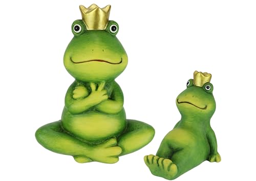 Deko Garten Figur Froschkönig 2er Set 9+18 cm Frosch Terrakotta Grün mit Gold-Krone Dekofigur Märchenfrosch Gartendeko Tierfigur für Frühling Sommer Herbst Garten Deko Statue Gartenfigur, Mit Krone Deko Garten Figur Froschkönig 2er Set 9+18 cm Frosch Terrakotta Grün mit Gold-Krone Dekofigur Märchenfrosch Gartendeko Tierfigur für Frühling Sommer Herbst Garten Deko Statue Gartenfigur, Mit Krone von Flair Flower