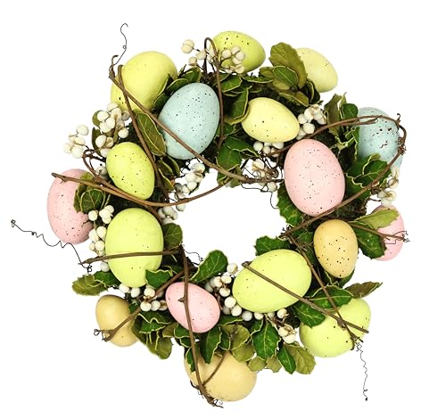 Eierkranz aus Rattan mit Eier und Trockenblumen Deko Ostern Frühling Kranz Eikranz Osterkranz Frühlingskranz Türkranz Wandkranz Tischkranz Tischdeko Dekorationen Hängen Willkommensschild Bastelbedarf von Flair Flower