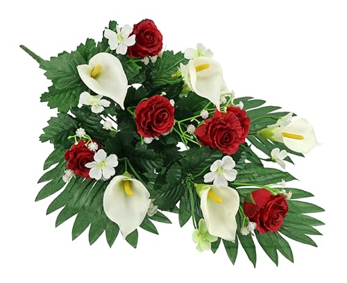 Flair Flower Grableger Grabschmuck mit künstlichen Rosen und Calla 48cm Aufleger Kunstblume Grabdeko Friedhofsgesteck Friedhofsdeko Trauerdeko Blüten Arrangement Blume Tischdeko Gesteck Seidenblumen Flair Flower Grableger Grabschmuck mit künstlichen Rosen und Calla 48cm Aufleger Kunstblume Grabdeko Friedhofsgesteck Friedhofsdeko Trauerdeko Blüten Arrangement Blume Tischdeko Gesteck Seidenblumen von Flair Flower
