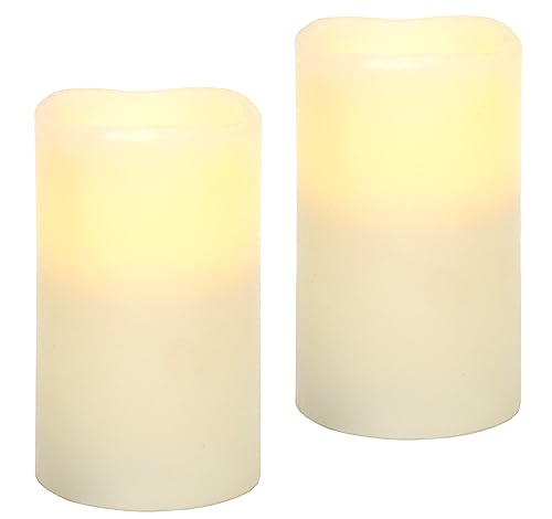 Flair Flower LED Kerzen Echtwachs Kerze LED-Kerze flackernd Warmweiß Stimmungslicht Lichter Dekoration Stumpenkerze große Adventskerzen Adventskranz Kranz romantisch Valentinstag 2er Set, creme Flair Flower LED Kerzen Echtwachs Kerze LED-Kerze flackernd Warmweiß Stimmungslicht Lichter Dekoration Stumpenkerze große Adventskerzen Adventskranz Kranz romantisch Valentinstag 2er Set, creme von Flair Flower