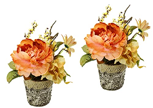 Gesteck aus künstlicher Chrysantheme im Topf Kunstblumen Blumen Strauß Herbstdeko Herbstgesteck Tisch Ornamente für Halloween Thanksgiving Herbst Dekoration Arrangement Mittelstück Tischdeko Pflanze von Flair Flower