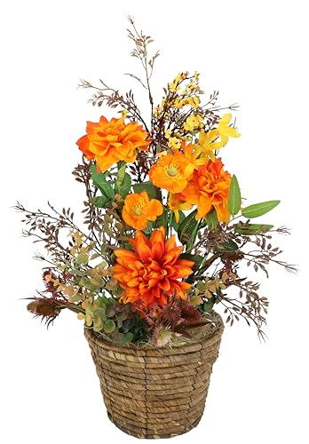 Künstliche Blumen Dahlien im Topf 50cm Arrangement Blumenschmuck Deko Gesteck Halloween Herbst Herbstblumen Herbstdeko Herbstgesteck Kunstblumen Kunstpflanze Seidenblumen Thanksgiving, Orange Künstliche Blumen Dahlien im Topf 50cm Arrangement Blumenschmuck Deko Gesteck Halloween Herbst Herbstblumen Herbstdeko Herbstgesteck Kunstblumen Kunstpflanze Seidenblumen Thanksgiving, Orange von Flair Flower