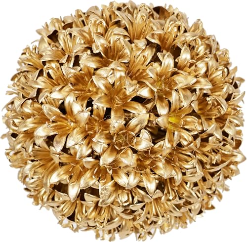 Künstliche Buchskugel 12cm Dekorative Pflanzenkugel Buchs Graskugel Partydeko Hochzeitsdeko Tischdeko Dekokugel Kugeln Kunstpflanze Kugel Ornament Kunstpflanze Hochzeit Party Dekor Silvester, Gold von Flair Flower