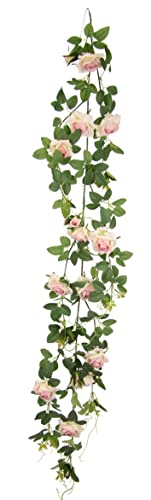 Künstliche Rosenranke Rosen Blumen Rosengirlande Seidenblumen Kunstblumen hängend Hochzeitsbogen Rosenranken für Hochzeit Weihnachten Dekor Romantische Deko Blumengirlande Hochzeitsdeko von Flair Flower