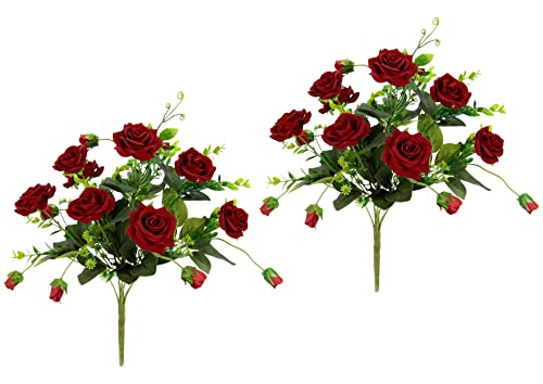 Künstliche Wildrosen Rosenbouquet Strauß Kunstblumenstrauß Bouquet Seidenblumen Blumenbouquet Blumenstrauß Rosenbusch Rosen Rose Wildrose Kunstblumen Blumen Hochzeit Hochzeitsdeko Seidenrose von Flair Flower