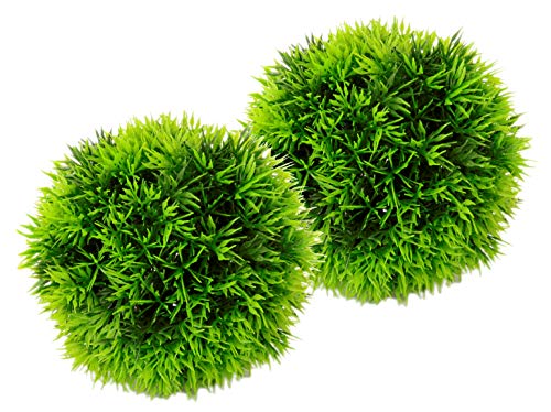 Künstliche Zyperngraskugel 2er Set Dekorative Graskugel realistisch Zubehör Hochzeit Party Dekor Grün Kunstgras Gräser Kunststoff Dekokugel Kunstpflanze Kugel Ornament für Haus Büro Restaurant Café von Flair Flower