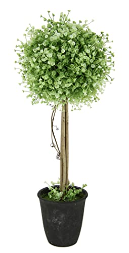 Flair Flower Künstlicher Buchskugelbaum im Topf Buchsbaum Buchsbaumkugel Kugel Kunstpflanze Dekopflanze immergrün Kunstbaum Dekobaum Topfpflanze Hochzeitsdeko Partydeko Deko Zierbaum, Grün, 50 cm von Flair Flower