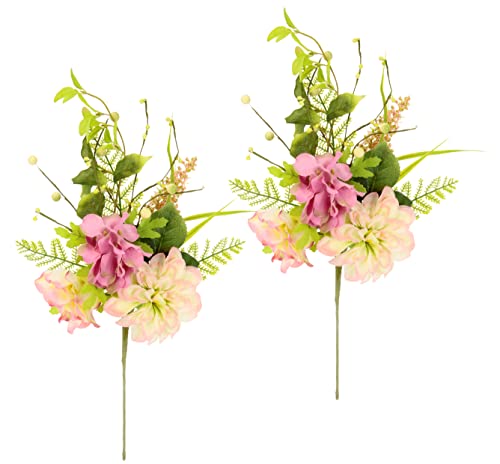 Künstlicher Deko Zweig Hortensie Dahlie Blüte Kunstblume Kunstblumenzweig Kunstzweig Einzelblume Seidenblume Dekoast AST Blumendeko Dekozweig Dekopflanze Blume Blütenzweig Hochzeit Bouquet Floristik von Flair Flower