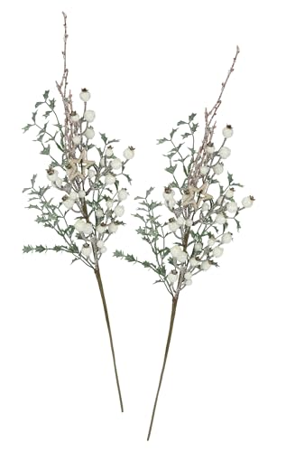 Künstlicher Ilexzweig mit Beeren 2er Set 67cm Beerenzweig Deko Zweig Dekozweig groß AST Blumen künstlich Äste für Adventskränze Girlanden Bodenvase Weihnachtsdeko Floristik Kunstblume Kunstzweig, Ilex von Flair Flower