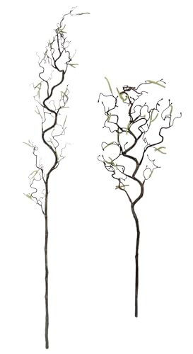 Künstlicher Korkenzieherzweig Haselzweig Kunstzweig Dekozweig Frühlingsdeko Einzelzweig Floristik Stielblume Osterdeko Blume Stängel für künstliche Blumen-Sträuße und Bouquets Blumengestecke, 2er Set von Flair Flower