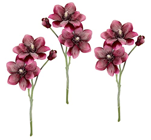 Künstlicher Magnolienzweig Magnolie geeist Kunstblume Kunstpflanze Zweig Raumdeko Zarte Weihnachtsdeko Dekozweig AST Einzelblume Knospen Blüten Decor Seidenblumen blühender Kunstzweig Magnolienast von Flair Flower