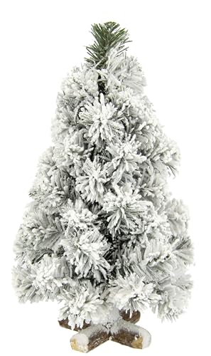 Künstlicher Mini Tannenbaum geeist und beschneit auf Holzfuß Kunstschnee Kleiner Christbaum Tischdeko Dekoration Baum Kunsttanne Kleiner weißer Weihnachtsbaum Weihnachtsdeko Kunsttanne Tanne Advent von Flair Flower