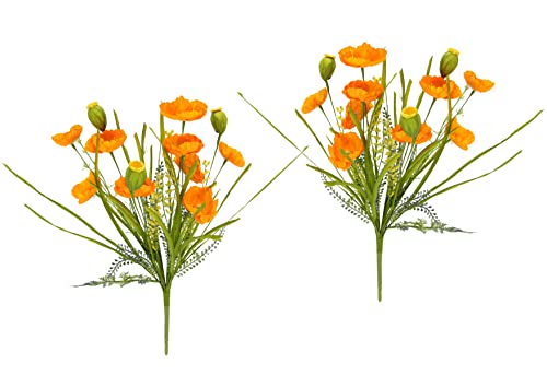 Flair Flower Künstliche Mohnblume Mohnblumenbusch Bouquet Kunstblumen Strauß Seidenblumenstrauß Blumenstrauß unechte Blumen Pflanzen Zuhause Grab Hochzeit Dekoration Orange, 47x24x24 cm, 021066OR Flair Flower Künstliche Mohnblume Mohnblumenbusch Bouquet Kunstblumen Strauß Seidenblumenstrauß Blumenstrauß unechte Blumen Pflanzen Zuhause Grab Hochzeit Dekoration Orange, 47x24x24 cm, 021066OR von Flair Flower