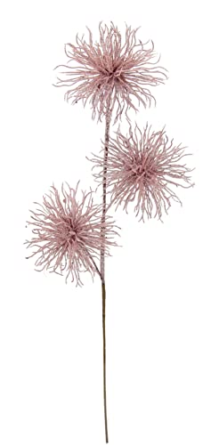 Künstlicher Proteazweig mit 3 Blütenköpfen Glitter Kunstzweige Deko Pflanze Zweig Weihnachtsdeko Einzelblume Winterblume Kunstblumen Künstliche Blumen Plastikblumen Kunstpflanze Floristik AST von Flair Flower