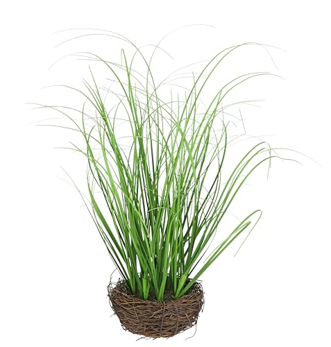 Künstliches Gras im Reisig Nest Grasbusch Gräser Kunstgras Kunstpflanze Ziergras Grünpflanzen Dekogras Grasbüschel Ziergras Solitärgras Deko Grasarrangement Dekopflanze Pflanzendeko Pflanze, 40 cm von Flair Flower