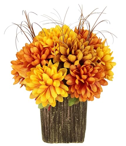 Kunstblume Chrysanthemen im Topf Herbstgesteck Herbstliche Blumen Kunstpflanze Arrangement Gesteck Halloween Thanksgiving Deko Blumendeko Herbstblumen Dekoblumen Herbstlaub Tischdeko Mittelstück Kunstblume Chrysanthemen im Topf Herbstgesteck Herbstliche Blumen Kunstpflanze Arrangement Gesteck Halloween Thanksgiving Deko Blumendeko Herbstblumen Dekoblumen Herbstlaub Tischdeko Mittelstück von Flair Flower