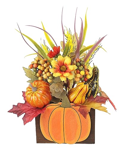 Kunstblume Dahlien mit Beeren Kürbis Weizen im Topf Herbstgesteck Herbstliche Blumen Kunstpflanze Gesteck Halloween Thanksgiving Deko Blumendeko Herbstblumen Herbstlaub Tischdeko Mittelstück Kunstblume Dahlien mit Beeren Kürbis Weizen im Topf Herbstgesteck Herbstliche Blumen Kunstpflanze Gesteck Halloween Thanksgiving Deko Blumendeko Herbstblumen Herbstlaub Tischdeko Mittelstück von Flair Flower