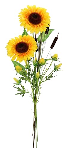 Kunstblumen 4er Set aus Sonnenblumen Distel und Rohrkolben-Zweig Einzelblumen Seidenblumen Stielblumen-Sortiment Herbstzweig Herbstliche Blumen Herbst-Deko Herbstblume Floristik Künstliche Zweige Kunstblumen 4er Set aus Sonnenblumen Distel und Rohrkolben-Zweig Einzelblumen Seidenblumen Stielblumen-Sortiment Herbstzweig Herbstliche Blumen Herbst-Deko Herbstblume Floristik Künstliche Zweige von Flair Flower