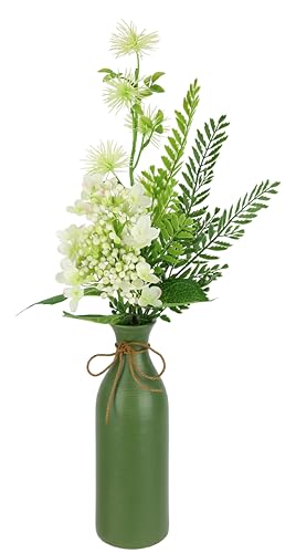 Kunstblumen Arrangement aus Hortensie Zaubernuss Farnzweig in grüner Vase 50cm Hochzeitsdeko Tischdeko Mittelstück Tisch Tischblumen Dekoblumen Blumen Hochzeit Künstlich Bouquet Blumenstrauß, Weiß Kunstblumen Arrangement aus Hortensie Zaubernuss Farnzweig in grüner Vase 50cm Hochzeitsdeko Tischdeko Mittelstück Tisch Tischblumen Dekoblumen Blumen Hochzeit Künstlich Bouquet Blumenstrauß, Weiß von Flair Flower