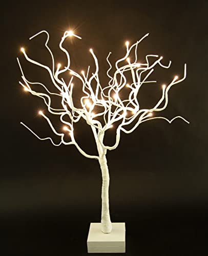 LED-Dekobaum mit Holzfuss Lichterbaum Lichterbäumchen X-Mas Dekobaum Christbäumchen Weihnachtsbäumchen Birke Birkenbaum Kunstbaum Kunstbäumchen Weihnachtsdekoration Tischdekoration Weihnachtsschmuck von Flair Flower